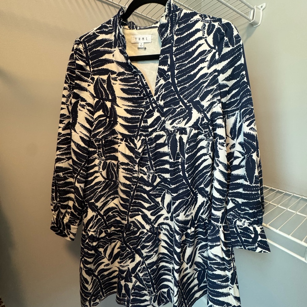 THML Leaf Print Mini Dress